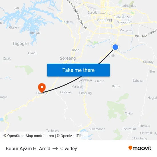 Bubur Ayam H. Amid to Ciwidey map