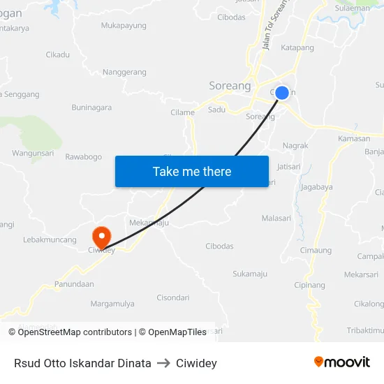 Rsud Otto Iskandar Dinata to Ciwidey map