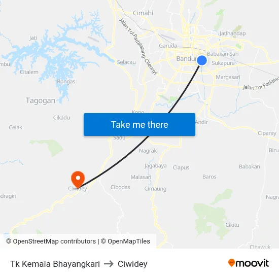 Tk Kemala Bhayangkari to Ciwidey map