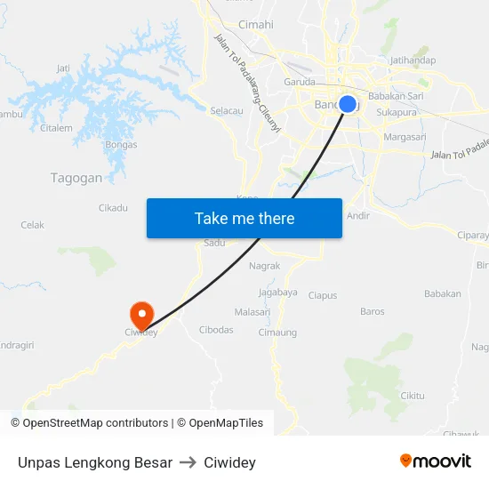 Unpas Lengkong Besar to Ciwidey map