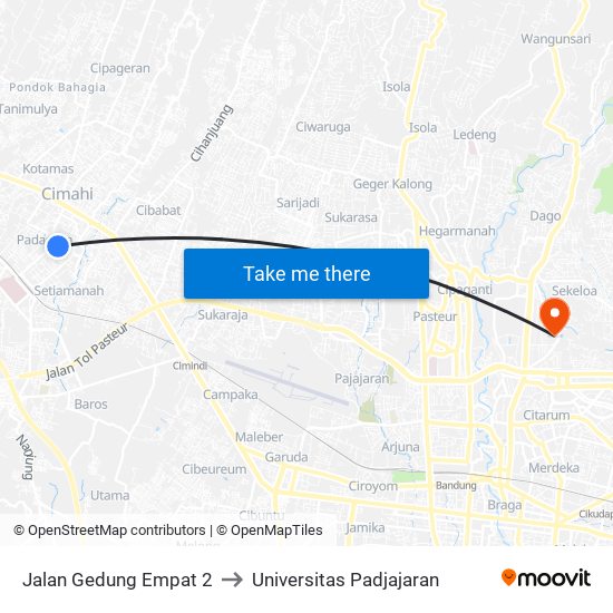 Jalan Gedung Empat 2 to Universitas Padjajaran map