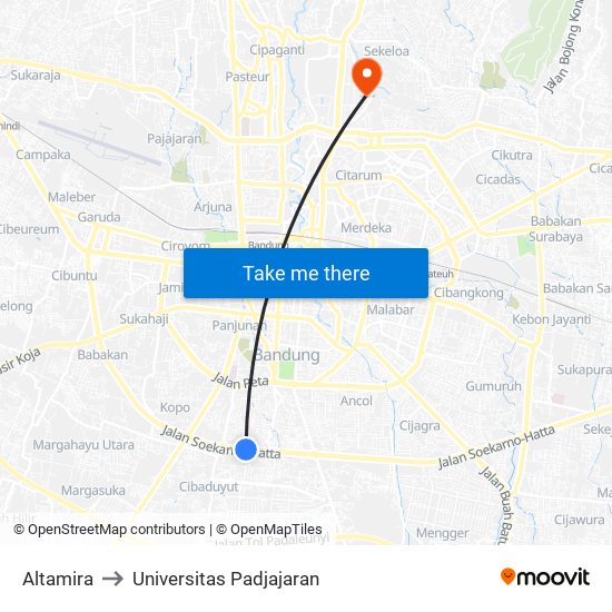 Altamira to Universitas Padjajaran map