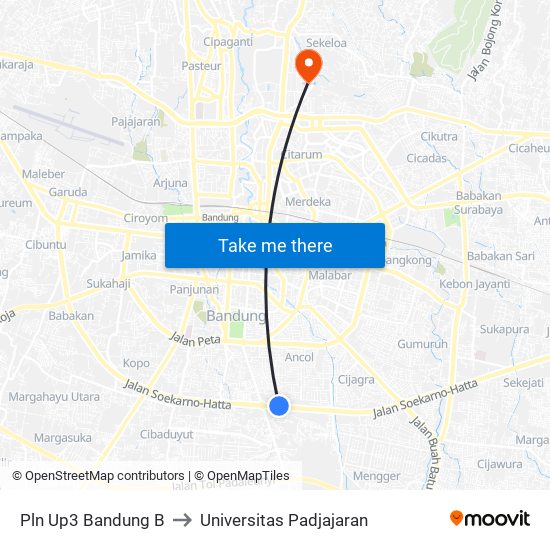 Pln Up3 Bandung B to Universitas Padjajaran map