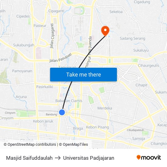 Masjid Saifuddaulah to Universitas Padjajaran map