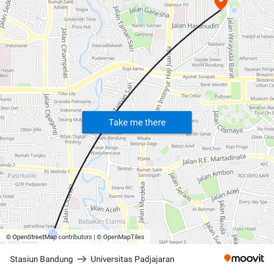 Stasiun Bandung to Universitas Padjajaran map