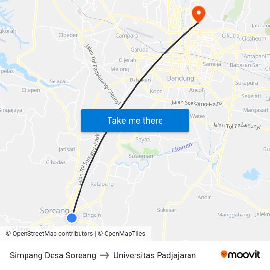 Simpang Desa Soreang to Universitas Padjajaran map