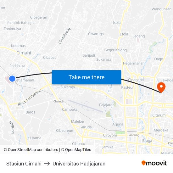 Stasiun Cimahi to Universitas Padjajaran map