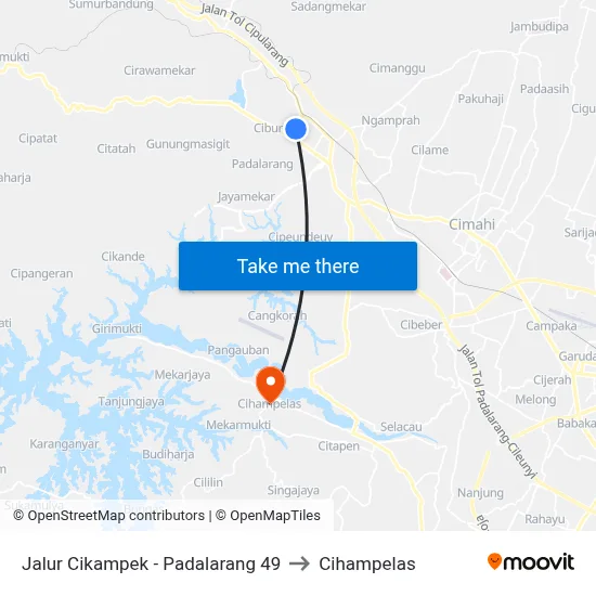 Jalur Cikampek - Padalarang 49 to Cihampelas map