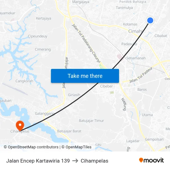 Jalan Encep Kartawiria 139 to Cihampelas map
