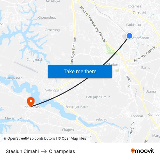 Stasiun Cimahi to Cihampelas map