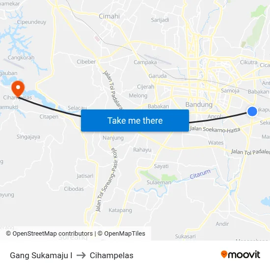Gang Sukamaju I to Cihampelas map