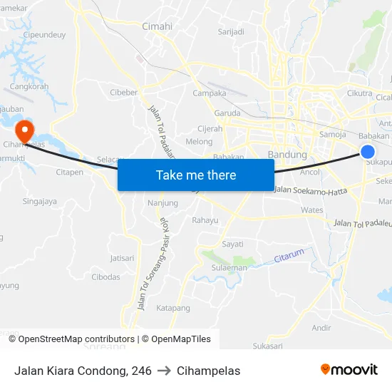 Jalan Kiara Condong, 246 to Cihampelas map
