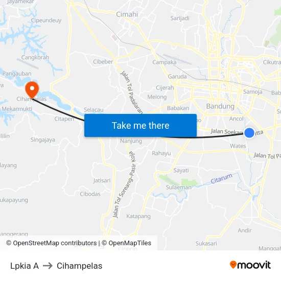 Lpkia A to Cihampelas map