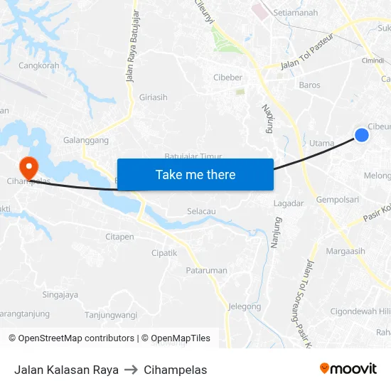 Jalan Kalasan Raya to Cihampelas map