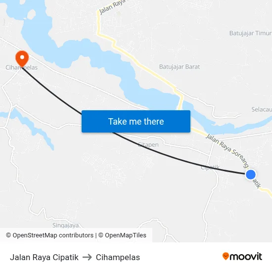 Jalan Raya Cipatik to Cihampelas map