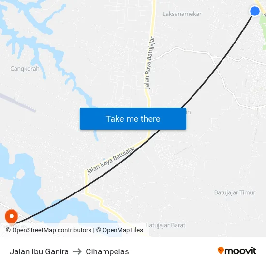Jalan Ibu Ganira to Cihampelas map