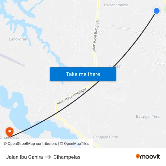 Jalan Ibu Ganira to Cihampelas map