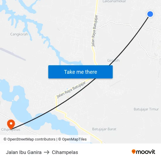 Jalan Ibu Ganira to Cihampelas map