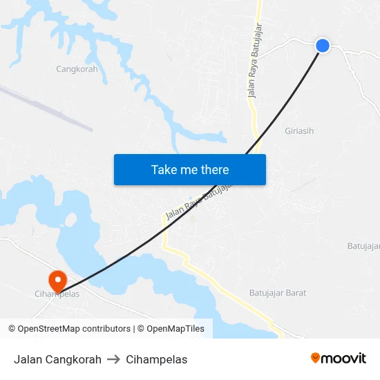 Jalan Cangkorah to Cihampelas map