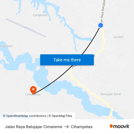 Jalan Raya Batujajar Cimareme to Cihampelas map
