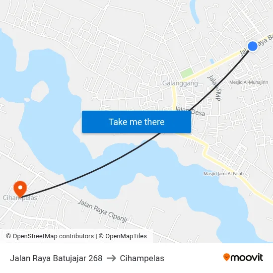 Jalan Raya Batujajar 268 to Cihampelas map