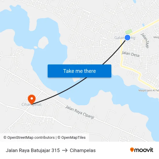 Jalan Raya Batujajar 315 to Cihampelas map