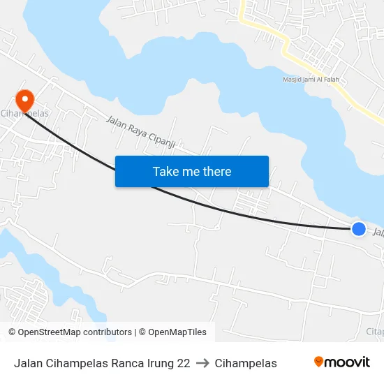 Jalan Cihampelas Ranca Irung 22 to Cihampelas map