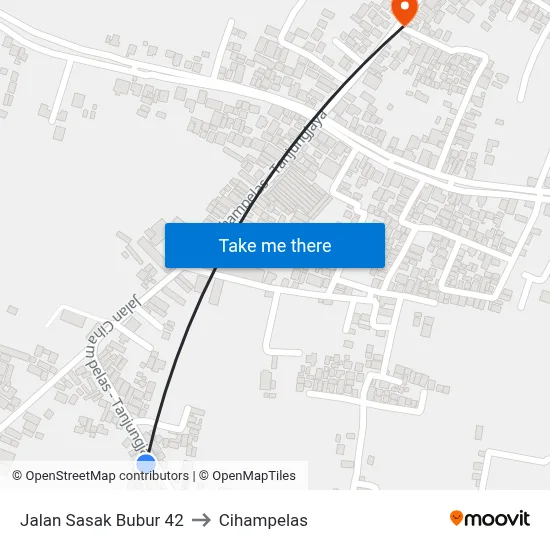 Jalan Sasak Bubur 42 to Cihampelas map