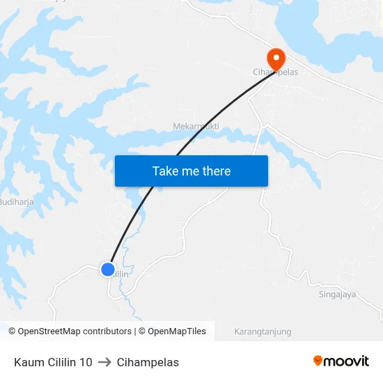 Kaum Cililin 10 to Cihampelas map