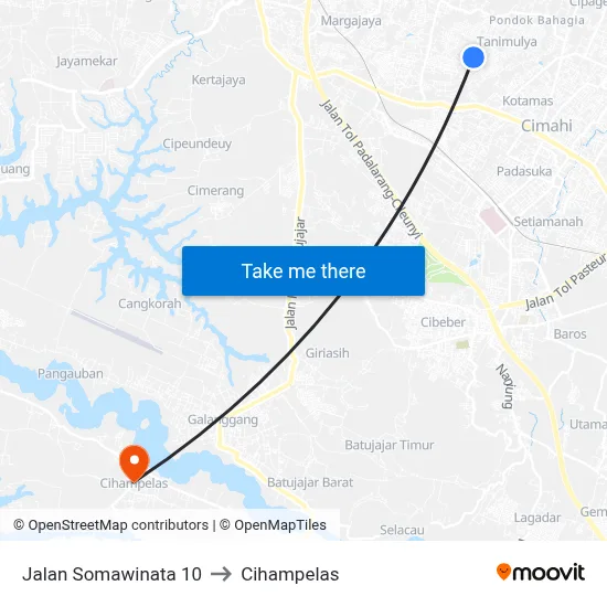Jalan Somawinata 10 to Cihampelas map