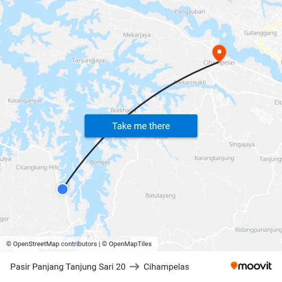Pasir Panjang Tanjung Sari 20 to Cihampelas map