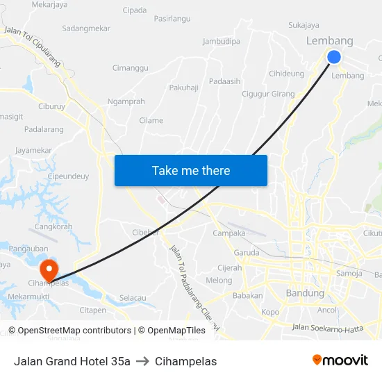 Jalan Grand Hotel 35a to Cihampelas map