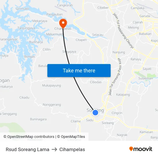 Rsud Soreang Lama to Cihampelas map