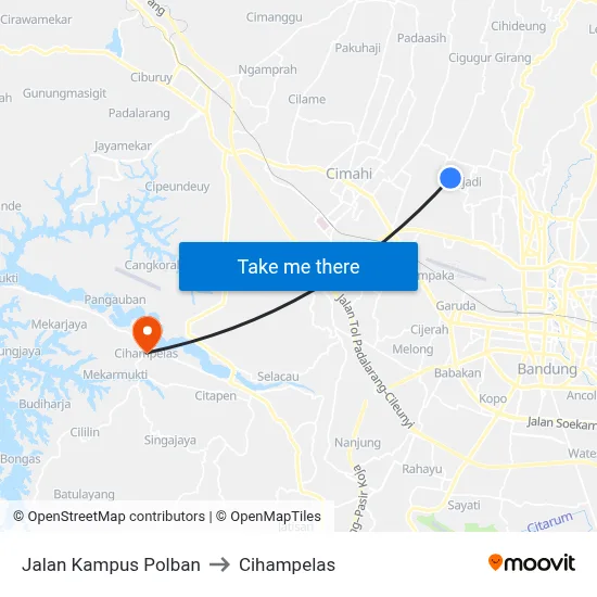 Jalan Kampus Polban to Cihampelas map