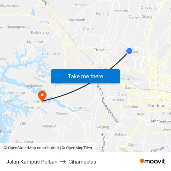 Jalan Kampus Polban to Cihampelas map