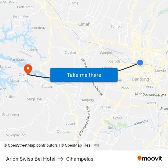 Arion Swiss Bel Hotel to Cihampelas map