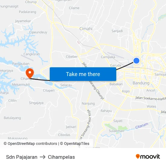 Sdn Pajajaran to Cihampelas map