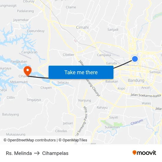 Rs. Melinda to Cihampelas map