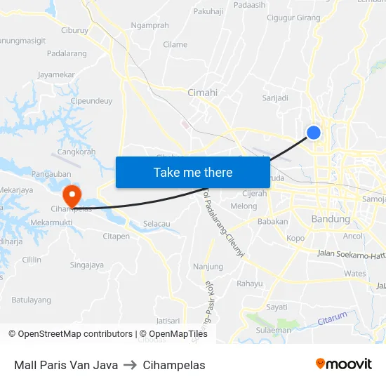 Mall Paris Van Java to Cihampelas map