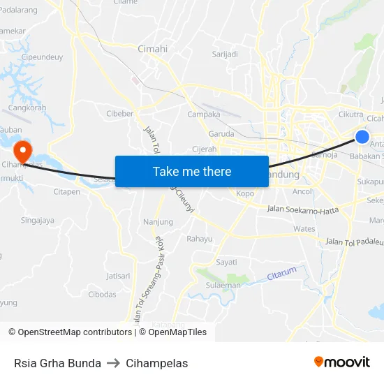 Rsia Grha Bunda to Cihampelas map