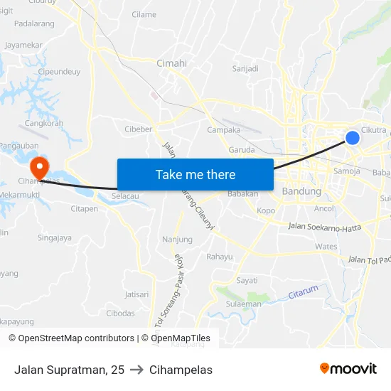 Jalan Supratman, 25 to Cihampelas map