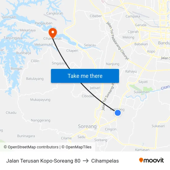 Jalan Terusan Kopo-Soreang 80 to Cihampelas map