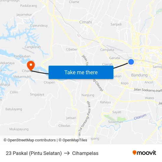 23 Paskal (Pintu Selatan) to Cihampelas map