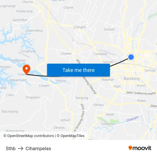 Sthb to Cihampelas map