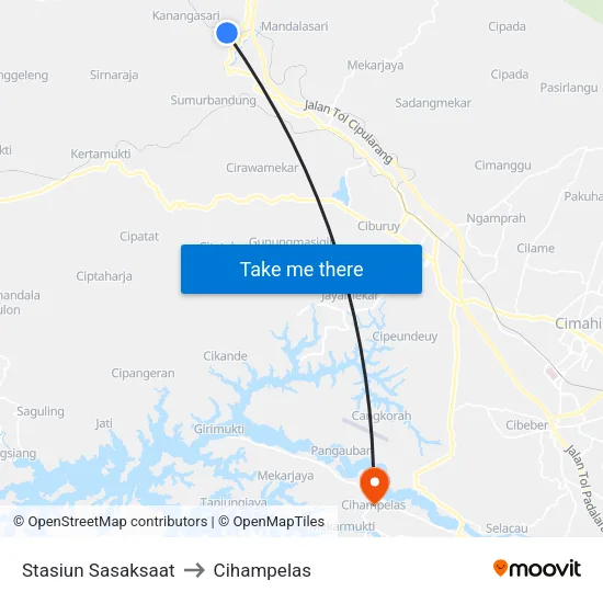 Stasiun Sasaksaat to Cihampelas map