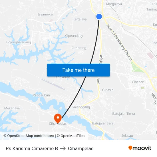 Rs Karisma Cimareme B to Cihampelas map