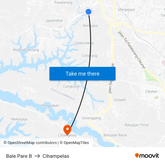 Bale Pare B to Cihampelas map