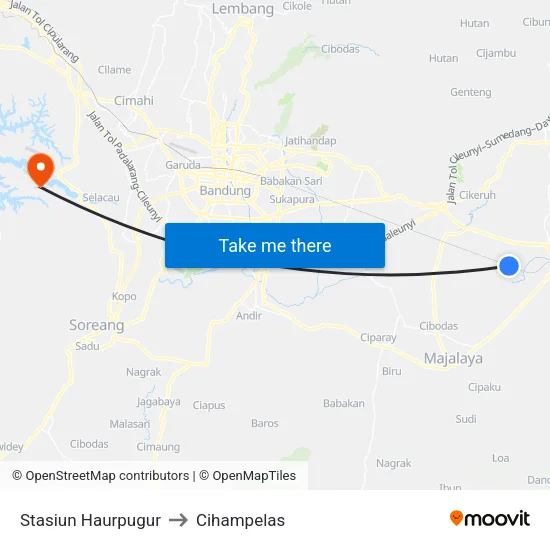 Stasiun Haurpugur to Cihampelas map