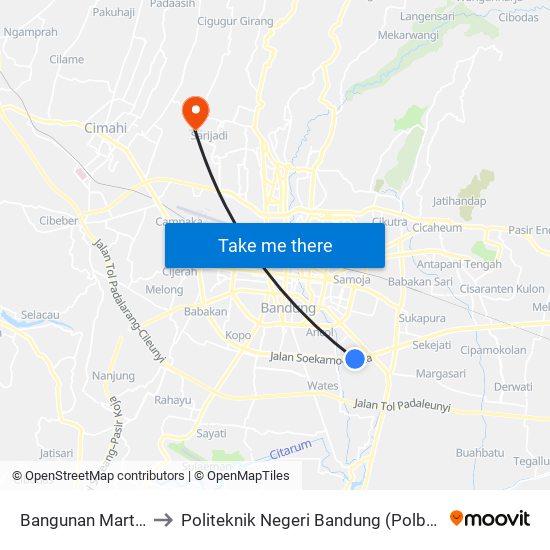 Bangunan Mart B to Politeknik Negeri Bandung (Polban) map