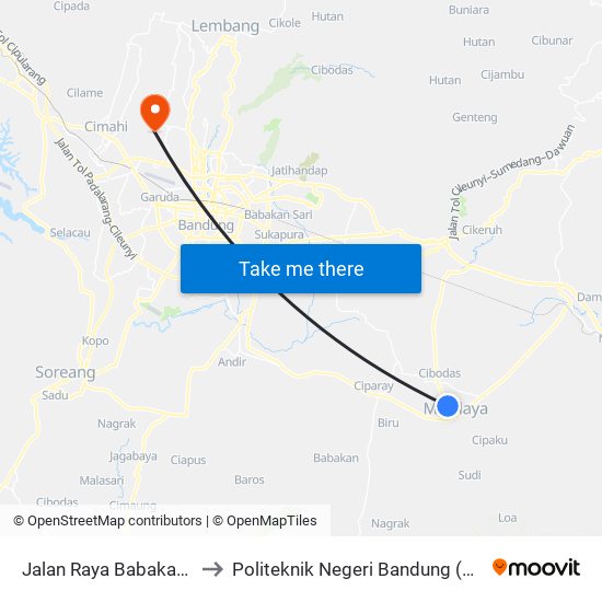 Jalan Raya Babakan 117 to Politeknik Negeri Bandung (Polban) map